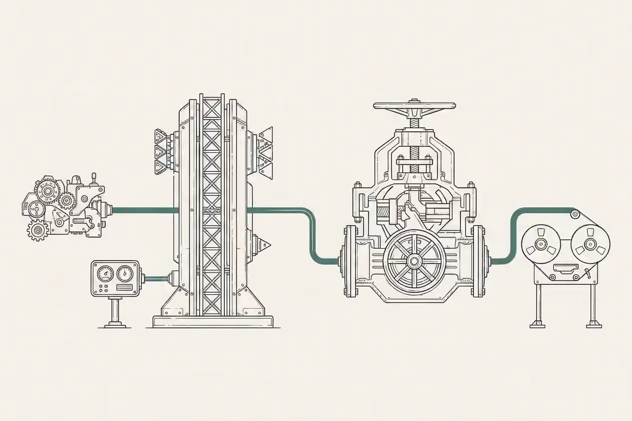 A mechanical agent passes through an evaluation gate and a live policy valve before its route reaches a session recorder.