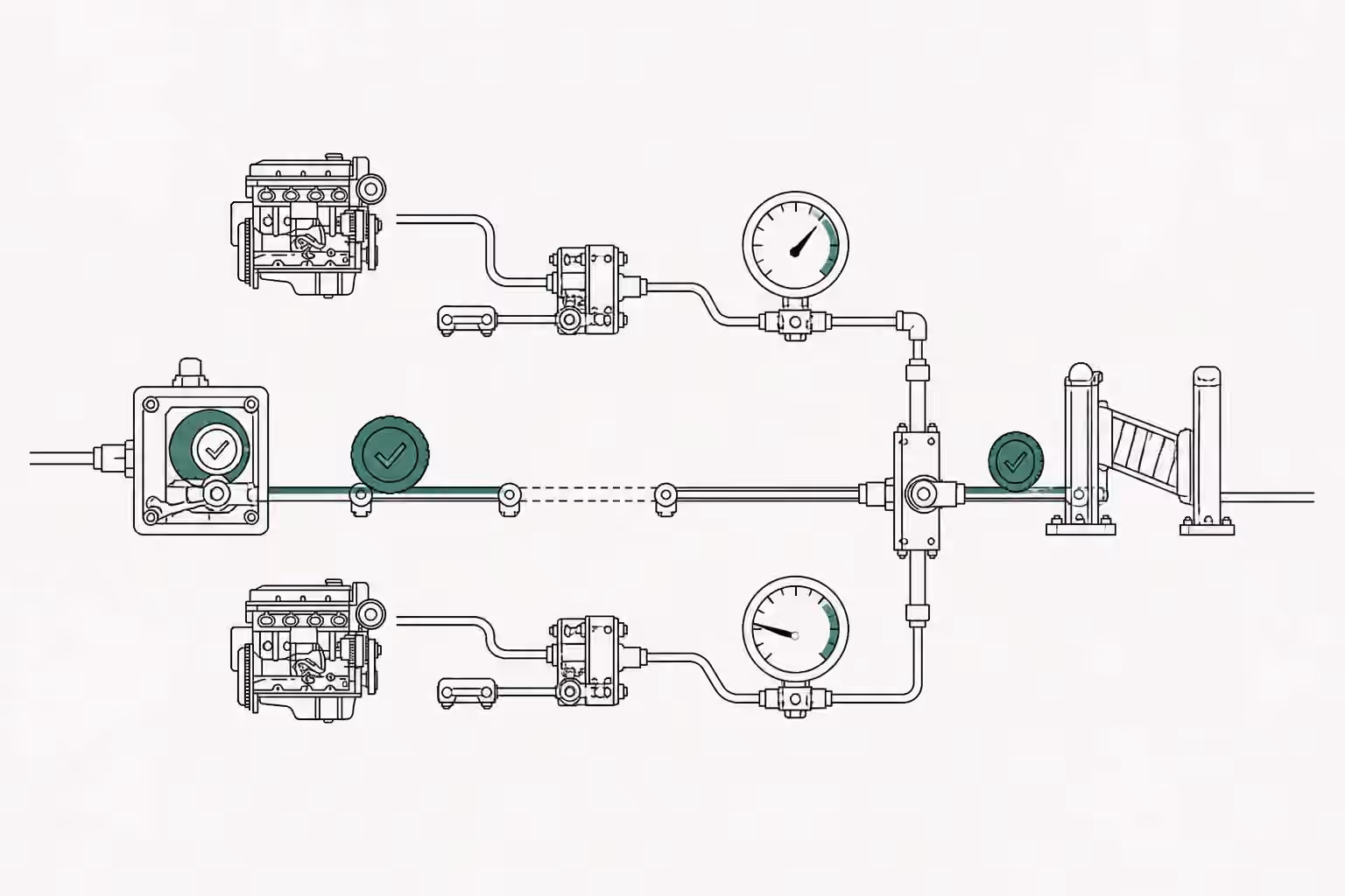 A delayed approval token crosses a recorded rail while two shared-state gauges move before the final effect gate.